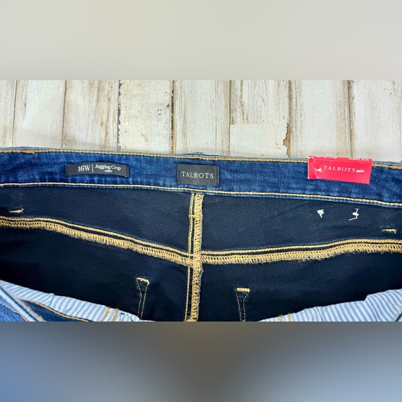 NWT Talbots Navy Blue Jegging Crop High Waist Jeans With Pockets 16W Curvy - Picture 6 of 13